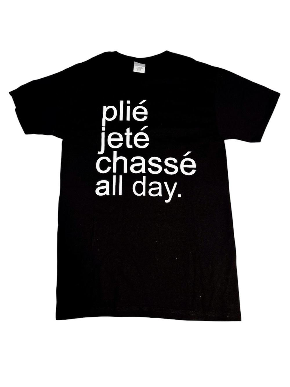 Hanes Authentic Dance Text Print Short Sleeve Shirt Black Small